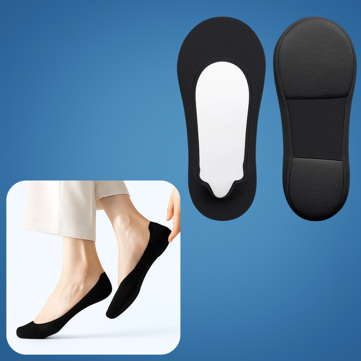 Show Padded Socks – Shock Absorbing Comfort – Breathable Cotton Cushion – Anti-Slip Heel – Women All-Day Walking Relief Bowlift