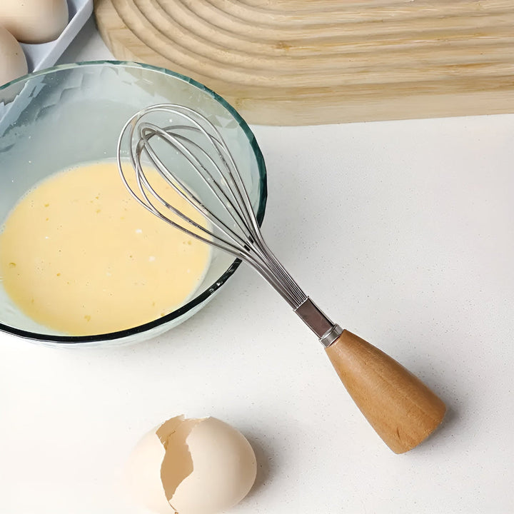 BowLift | Mini Whisk with Wooden Grip