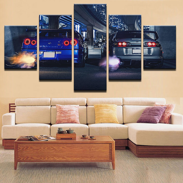 Car Racers 5 Piece - Canvas Wall Art Painting | Bowlift