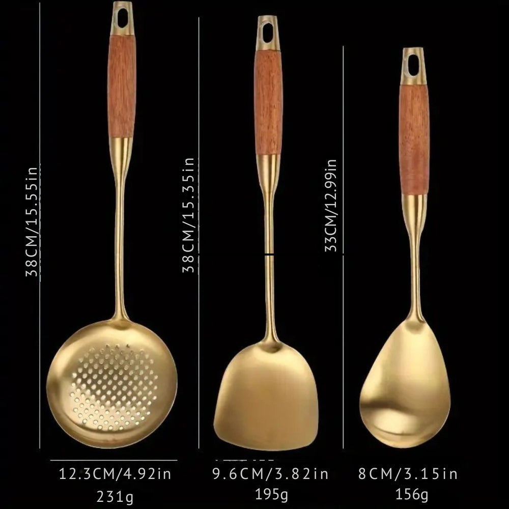 BowLift | Chef’s Choice Golden Kitchen Utensils | 6pcs Set
