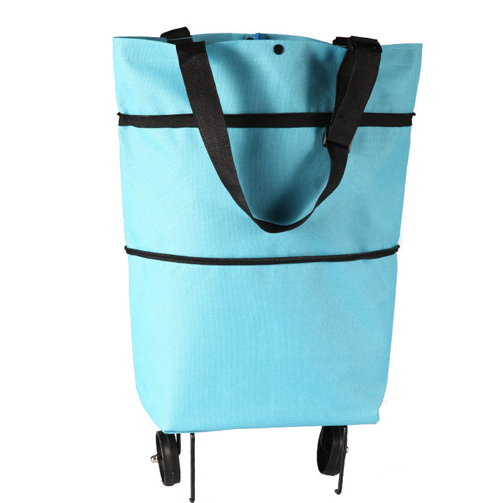 BowLift | Reusable Shopping Trolley / Tote Bag with Foldable Wheels, Adjustable Strap, Thick Bottom and Large Capacity, For Shopping, Outdoors and More
