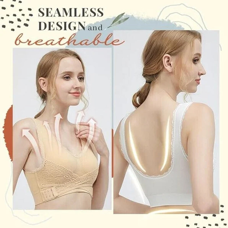 BowLift | Front Cross-Side Buckle Lace Bra