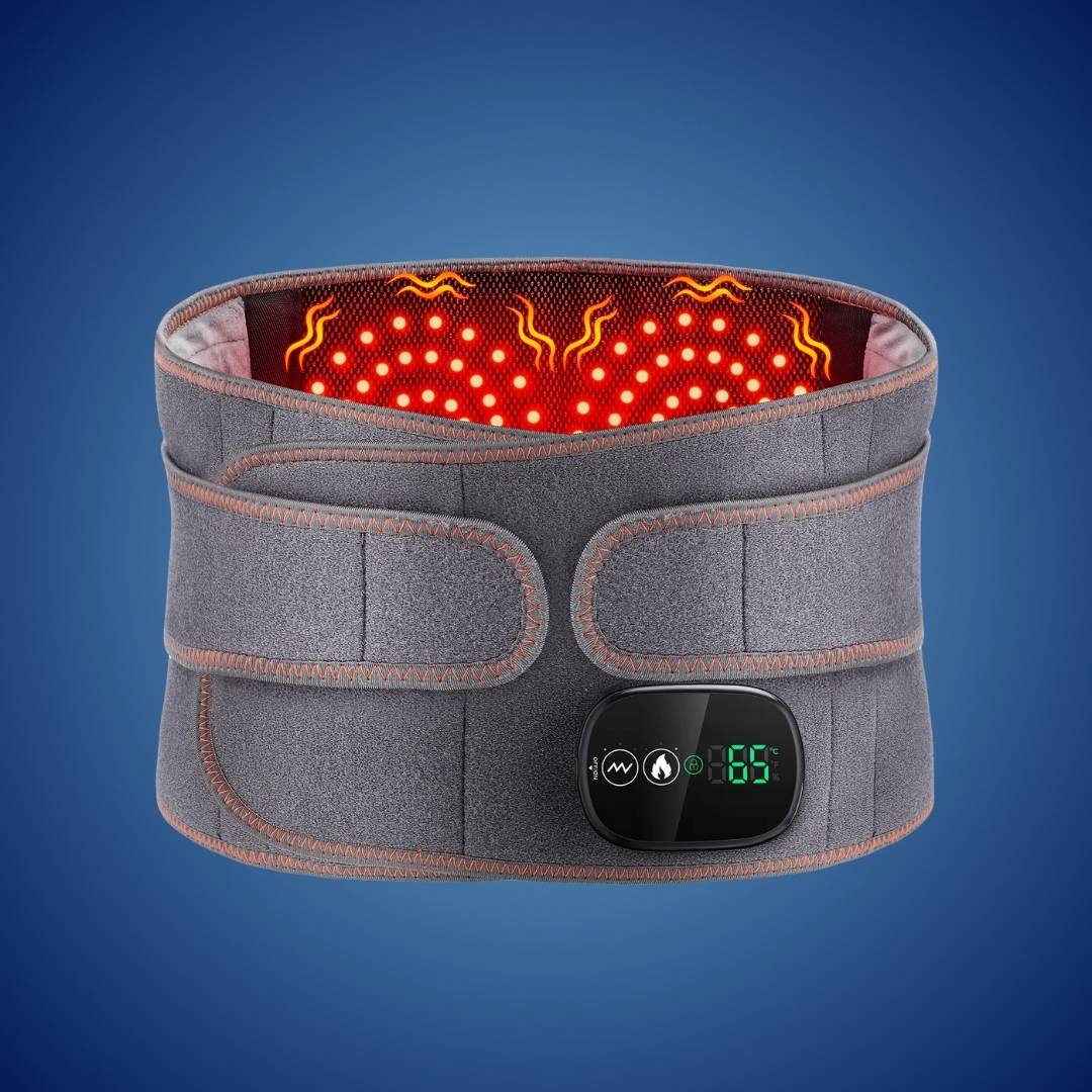 ThermaRelief Heated Belt for Back Pain | Red Light Therapy - Adjustable Belt - Relieves Back Pain - Relieves Muscle Tension - Improves Circulation Bowlift