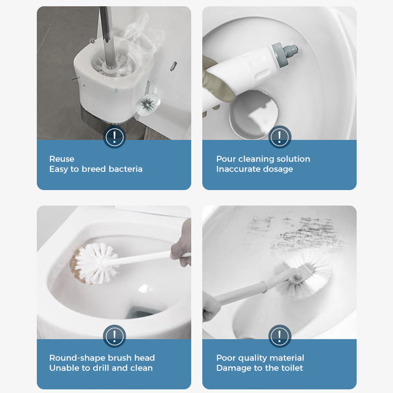 Toilet Wand Kit, Disposable Toilet Cleaning System with 18 Refill Heads | Bowlift
