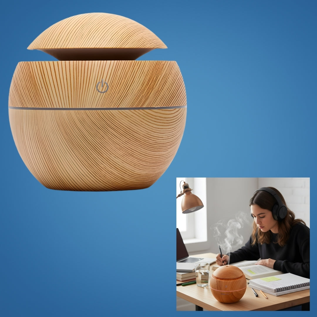 Gentle Quiet Mist & LED Night-Light – Wood Finish – Relieve Dry Air Improve Sleep Boost Comfort Bowlift