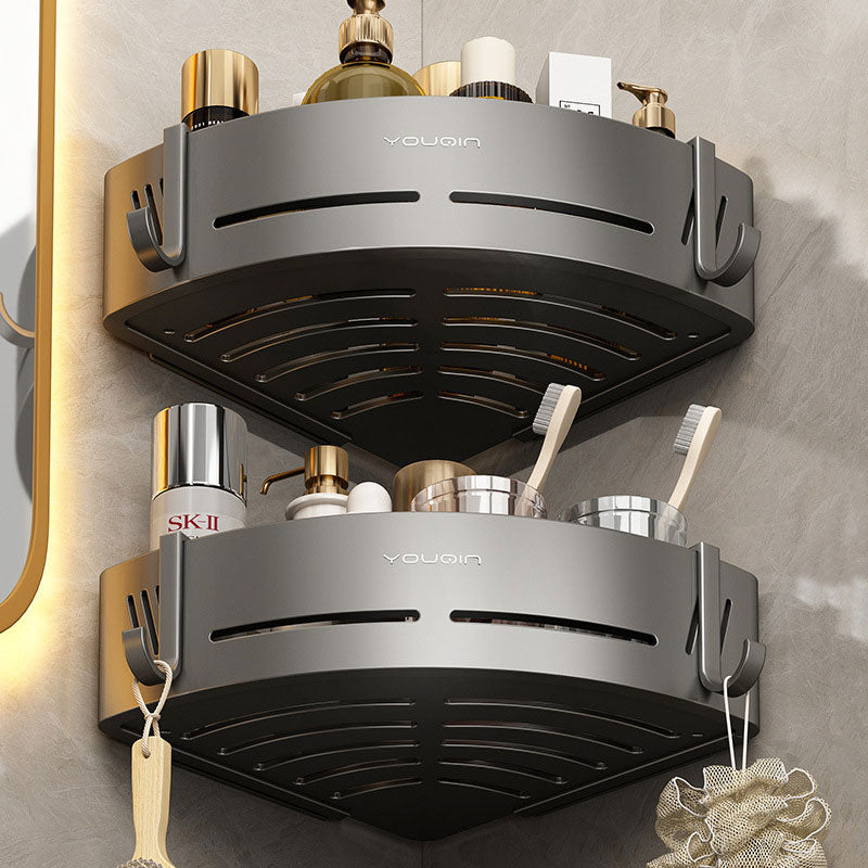 BowLift | EasyCorner Aluminum Shelf – Self-Adhesive Bathroom Corner Storage without Drilling