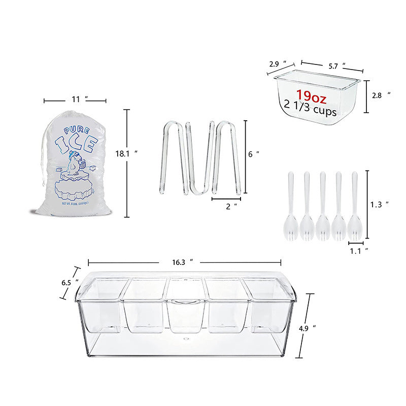 Ice Chilled Condiment Tray Set | Bowlift