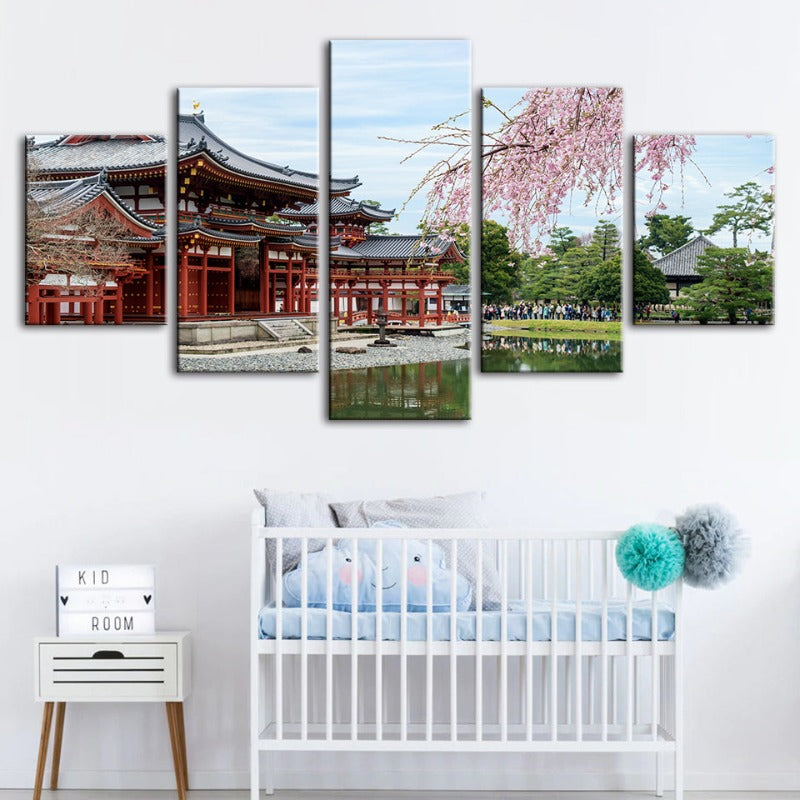 5 Piece Cherry Blossom - Canvas Wall Art Painting | Bowlift