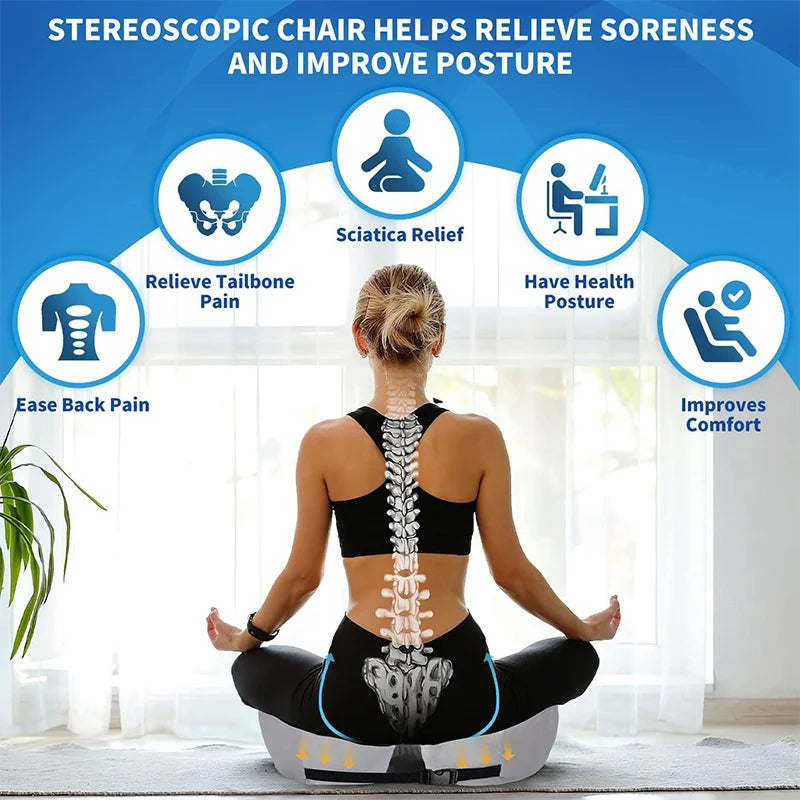 BowLift | Adjustable Memory Foam Seat Cushion for Sit Bone Relief | Ergonomic Design for Office Chair and Car Use