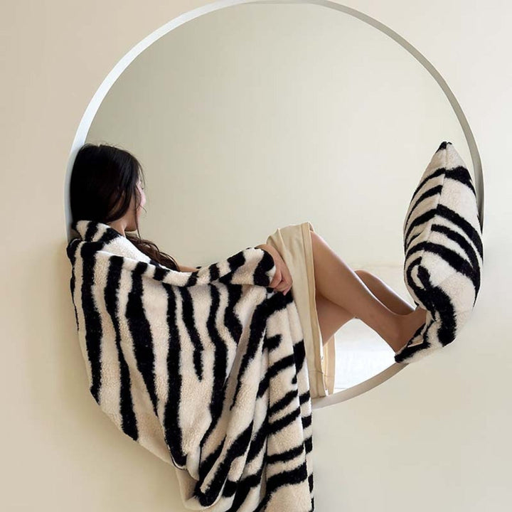 BowLift | Zebra Print Luxe Faux Fur Blanket