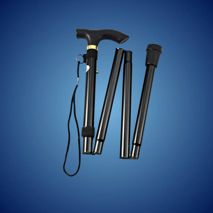 StrideAid Folding Telescopic Walking Stick | Adjustable Cane - Ergonomic Handle - Non-Slip Tip for Mobility Support Bowlift