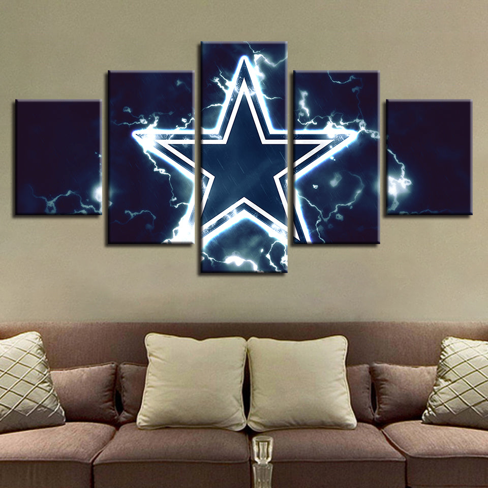 Blue Star Logo 5 Piece - Canvas Wall Art Painting | Bowlift