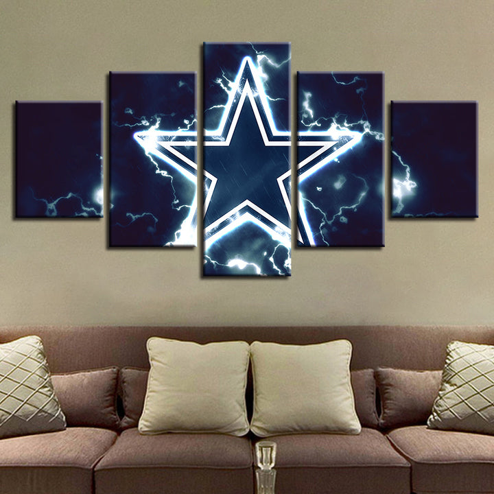 Blue Star Logo 5 Piece - Canvas Wall Art Painting | Bowlift