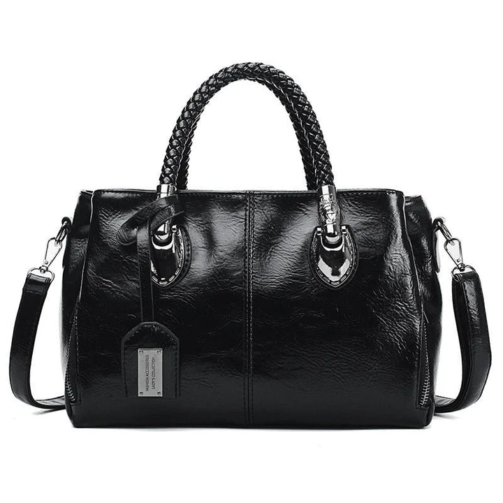 BowLift | New oil wax leather handbags Boston soft leather large tote bag