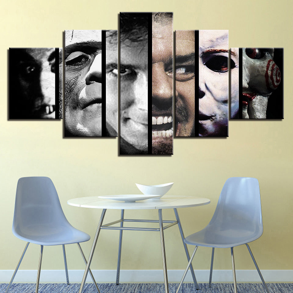 Horror Movies Characters - Canvas Wall Art Painting | Bowlift