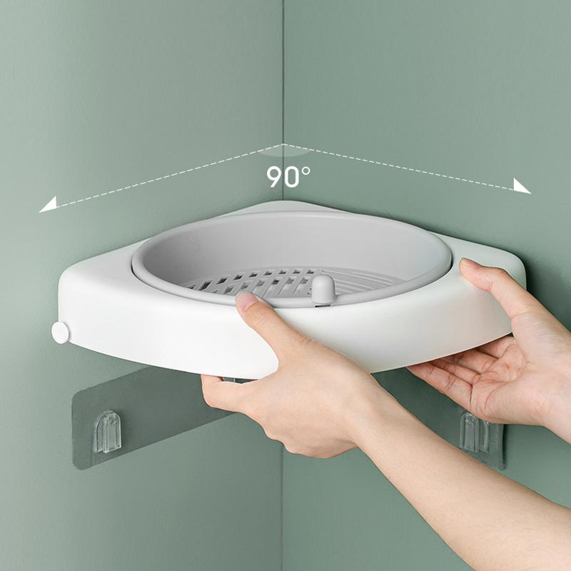 Bathroom Corner Rotatable Shelf | Bowlift