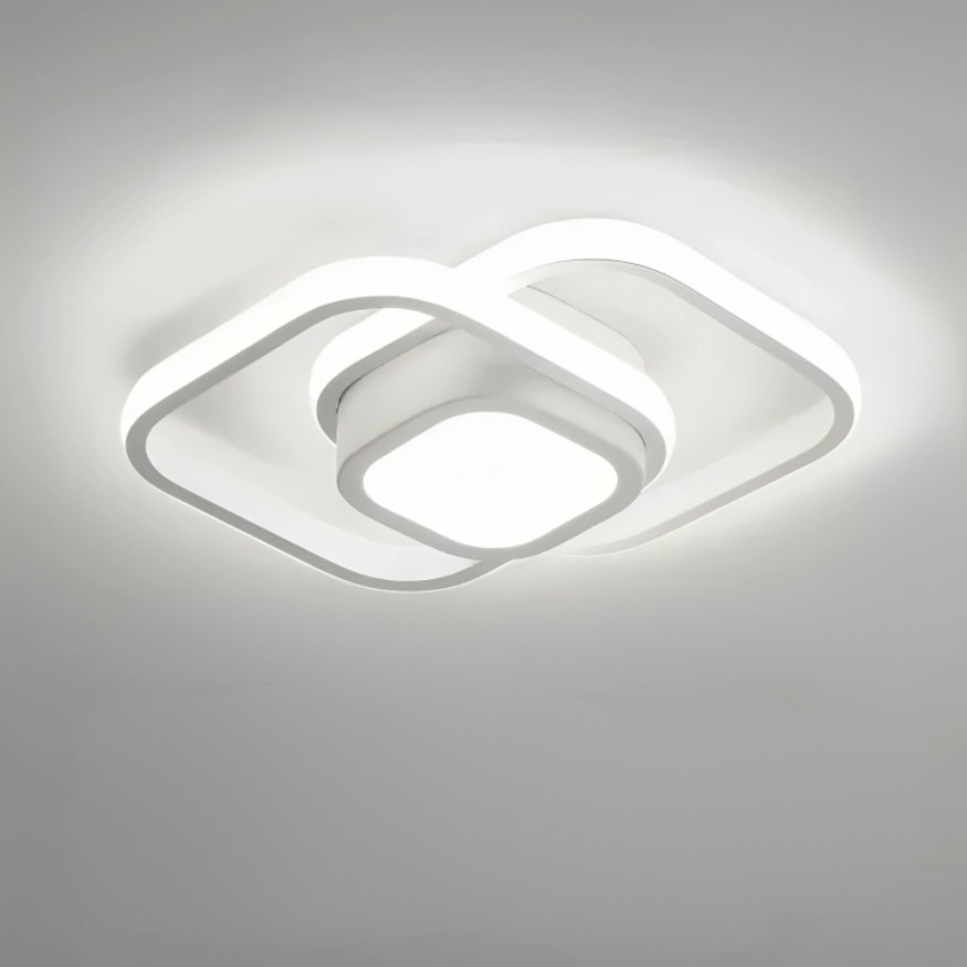 Modern LED Ceiling Lamp 18W | Creative Design with 2 Rings | Energy-Efficient Lighting for Living Room & Office 24 cm | Bowlift