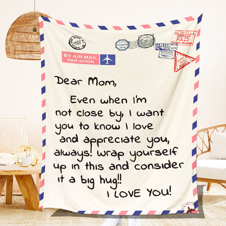 Letter Printed Flannel Throw Blanket Gift for Mom | Bowlift
