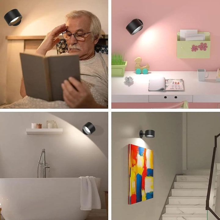 BowLift | Wireless Rechargeable 360° Wall Light | Energy-Saving LED, Touch Control & Versatile for Home Lighting