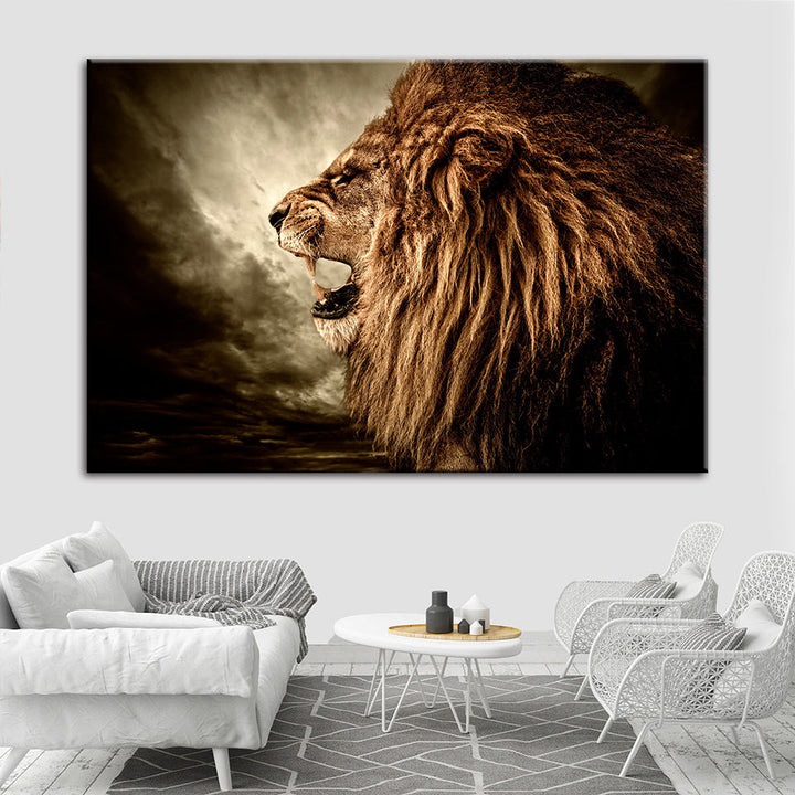 Roaring Lion - Canvas Wall Art Painting | Bowlift