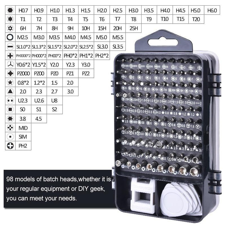 BowLift | Multi-Functional Extra Hard 115 in 1 Screwdriver Set