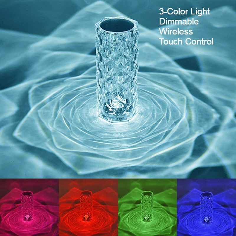 BowLift | Decorative Crystal Rose Table Lamp, with Color Changing & Dimmable Design, for Living Room, Bedroom & More
