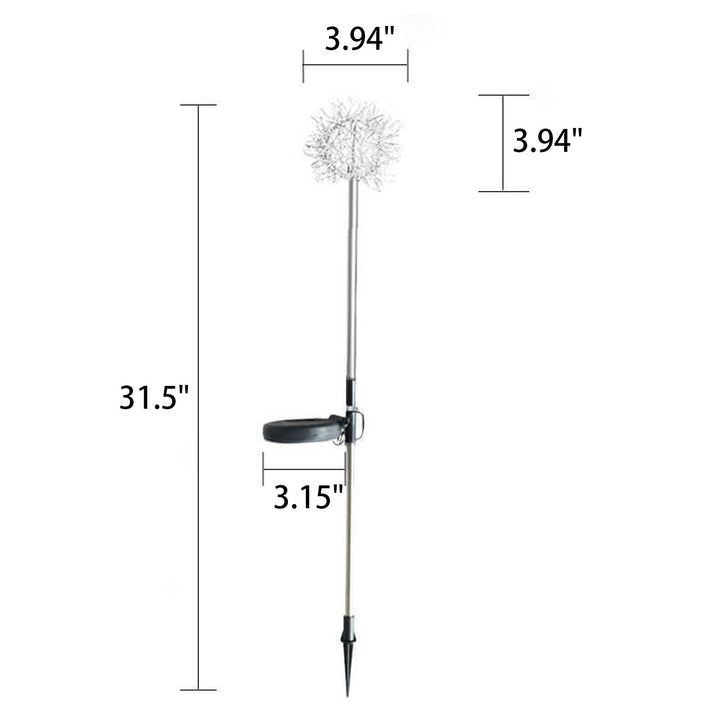Solar Dandelion Aluminum Wire Globe Light LED Outdoor Waterproof Luminous Garden Insert Ground Landscape Light | Bowlift