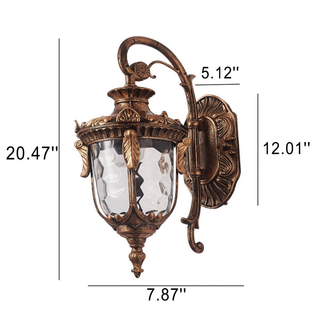European Deluxe Lantern Outdoor Waterproof 1-Light Wall Sconce Lamp | Bowlift