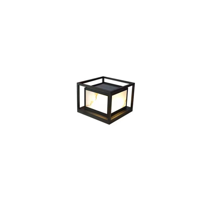 Modern Solar Square Chinese Outdoor Column Head Light LED Lawn Landscape Light | Bowlift