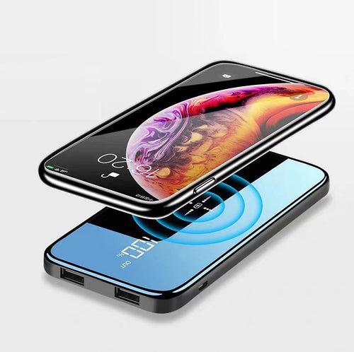 BowLift | Portable Wireless Ultra-thin 10000mAh Power Bank With Digital LCD Display Full Screen, Charge Three Phones Simultaneously