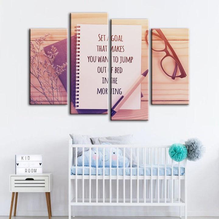 4 Piece Inspirational Art - Canvas Wall Art Painting | Bowlift