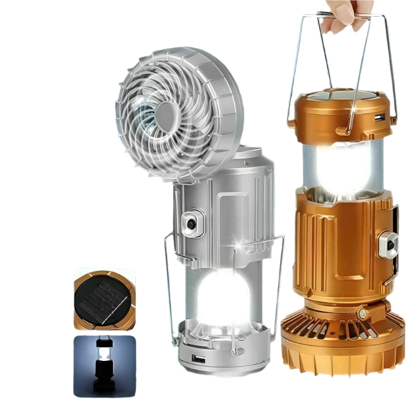 Foldable Light with Built-in Fan and USB Rechargeable Power Bowlift