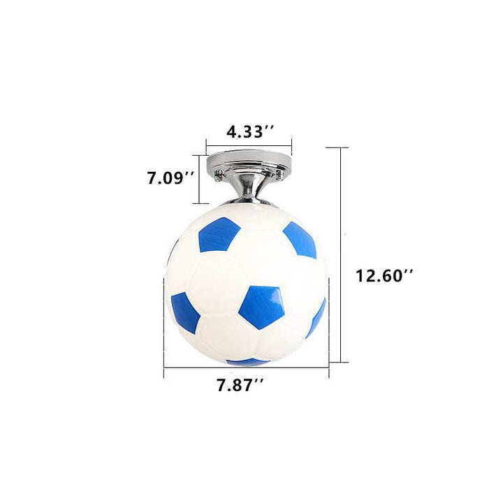 BowLift | SportLume Creative Ceiling Light | Basketball & Football Design | Semi-Mount | Glass Lamp