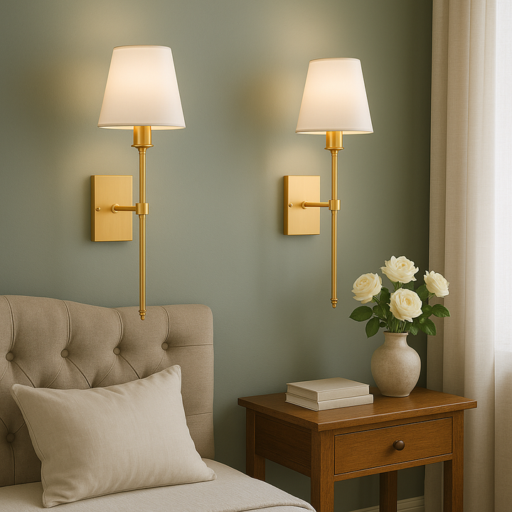 BowLift | (2 Pieces) Wired Wall Lamp – Stylish Lamp Set for Lighting Above a Mirror or Bed