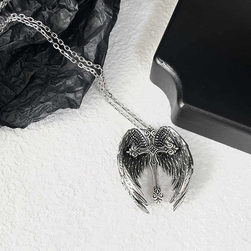 BowLift | Angel Wing Cross Chain Necklace