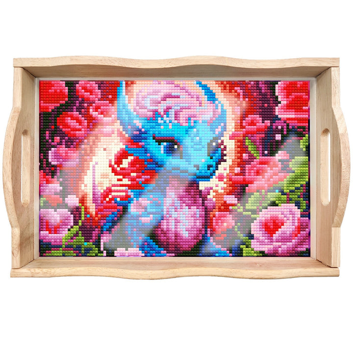 BowLift | DIY Diamond Painting Wooden Tray Food Tray with Handle Living Room Decoration Mandala Wooden Tray Kit
