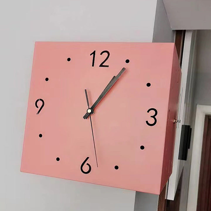 BowLift | New living room corner double-sided luminous creative clock wall lamp