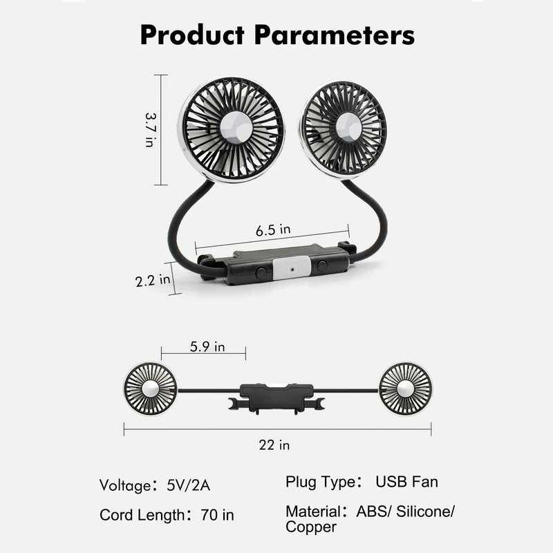 Summer Dual-Head USB Hose Fan | Bowlift