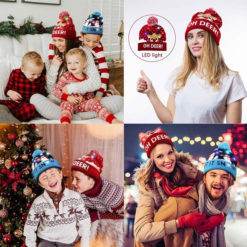 BowLift | 🎅LED Christmas Knitted Hats Light up Xmas Beanie