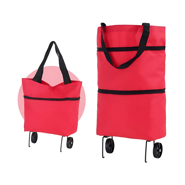 Foldable shopping trolley with expandable wheels | Bowlift