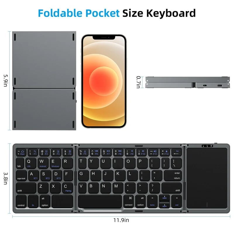 BowLift | Foldable Bluetooth Keyboard with Touchpad