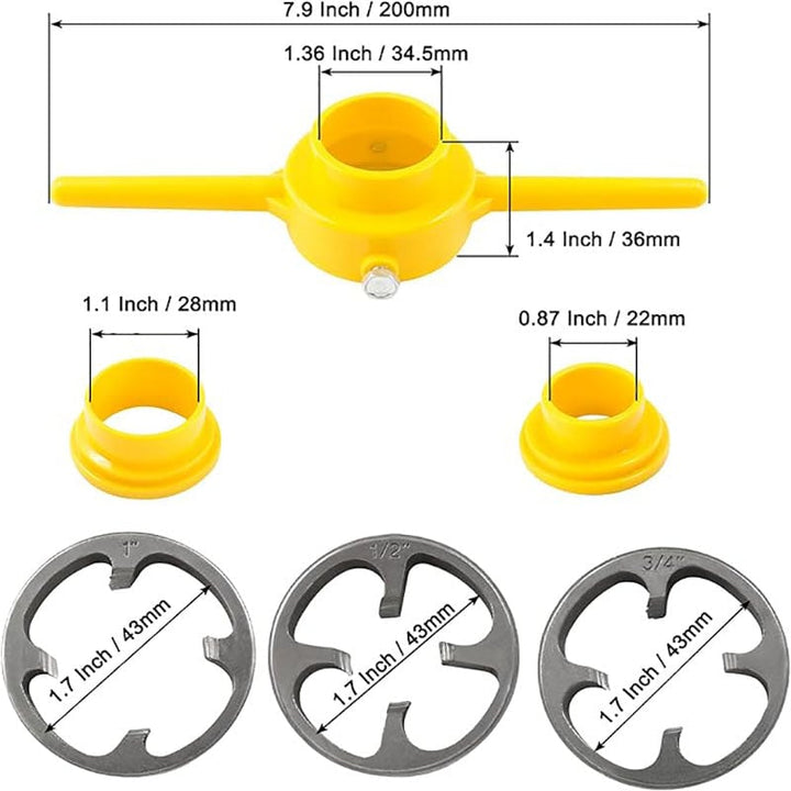 BowLift | 6-Piece Set Of Water Pipe Die Plastic Pipe Die Tap Wrench Set