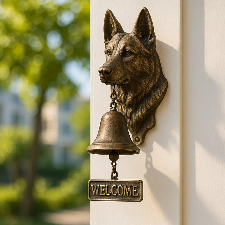 BowLift | Welcome Bell HerderKlank – Handmade Cast Iron Doorbell with Dog
