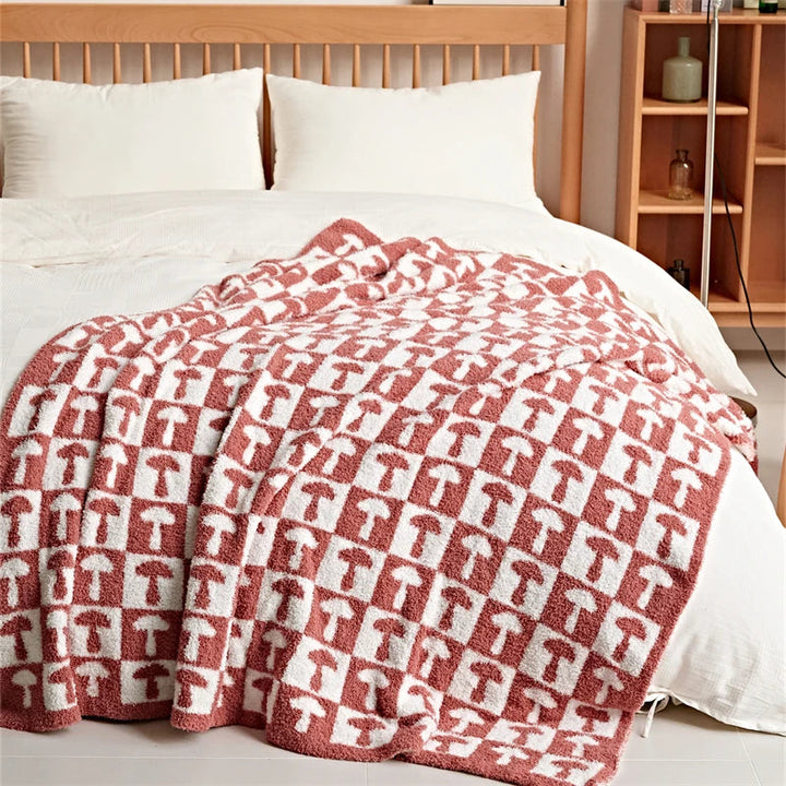 BowLift | Cozy Two Color Checkerboard Plaid Knitted Throw Blanket