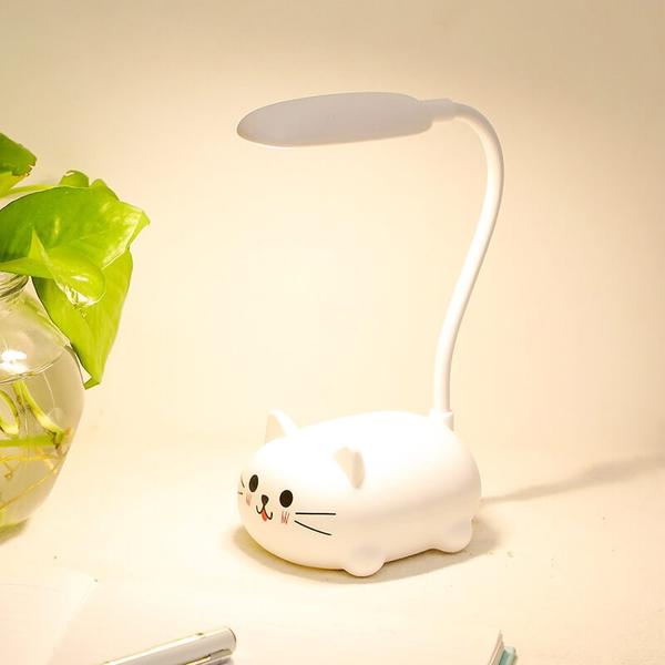 Mini Cartoon Cat LED Eye Protection Reading Lamp USB Rechargeable Desk Lamp | Bowlift