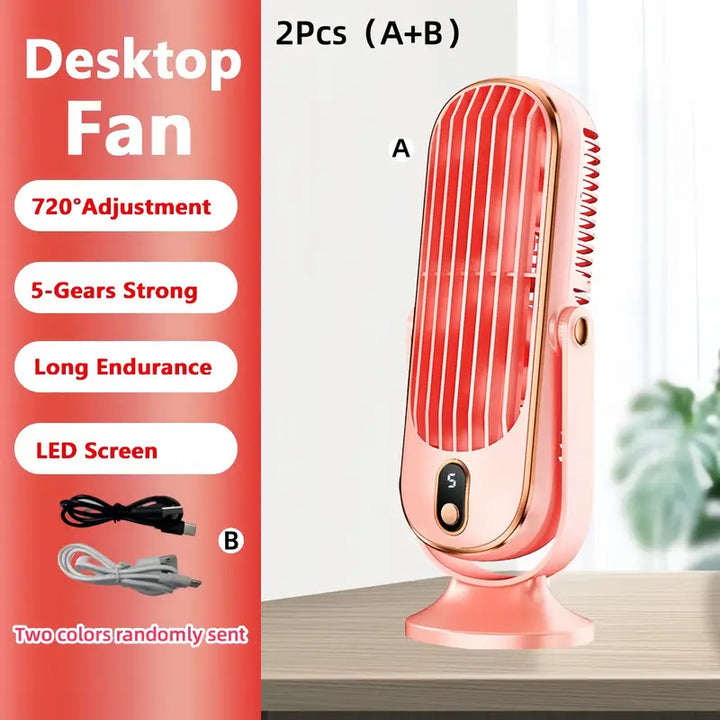 Portable Mini Air Conditioner with USB Charging – 5 Speeds & 720° Rotation | Bowlift