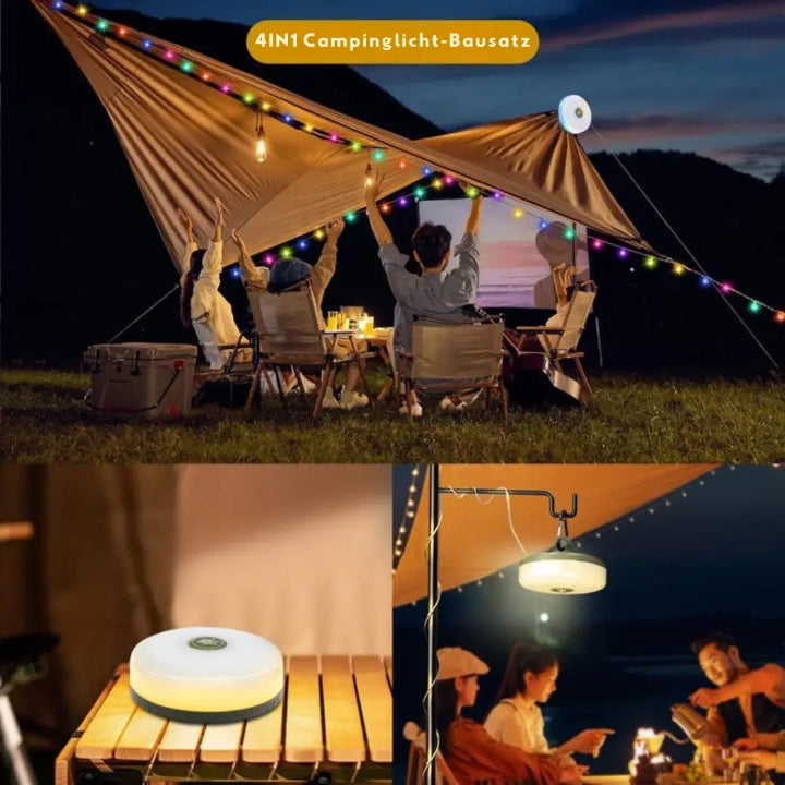 Camping lamp with 10m RGB light chain — Your magical light source for unforgettable outdoor experiences | Bowlift