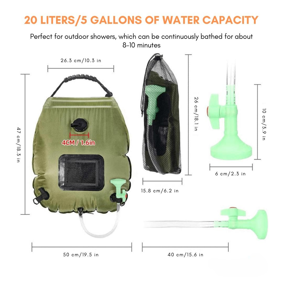 SolarFlow Portable Shower — Experience warm freedom and freshness wherever adventure calls | Bowlift