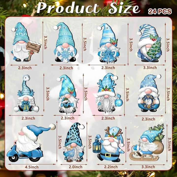 BowLift | 24 PCs Christmas Wooden Hanging Ornaments