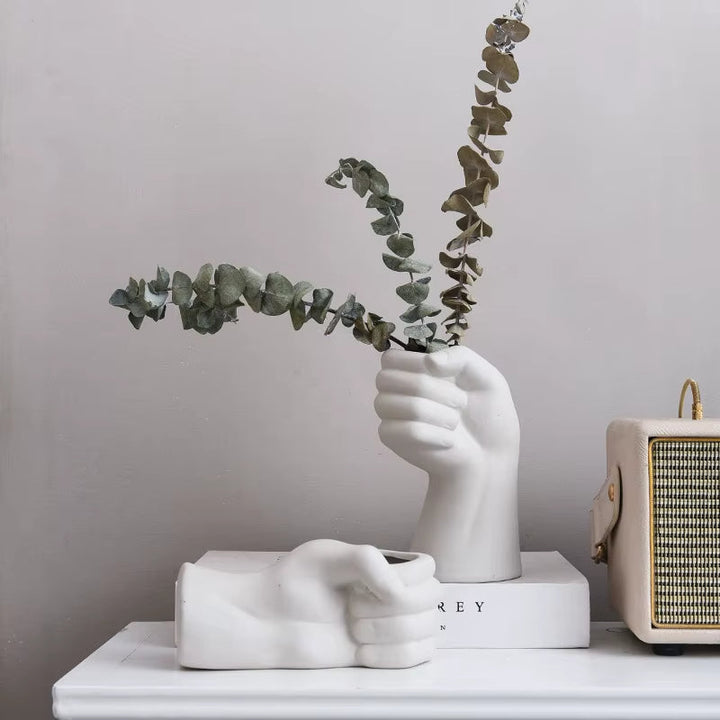 BowLift | Artistic Hand Gesture Ceramic Tabletop Flower Vase
